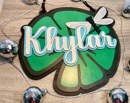 Custom Sign - Lily Pad & Dragonfly