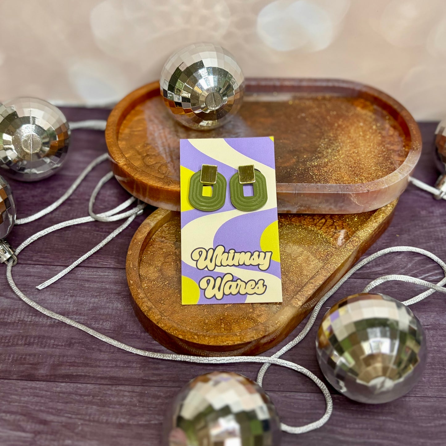 Deco Mirror Studs - Acrylic Earrings