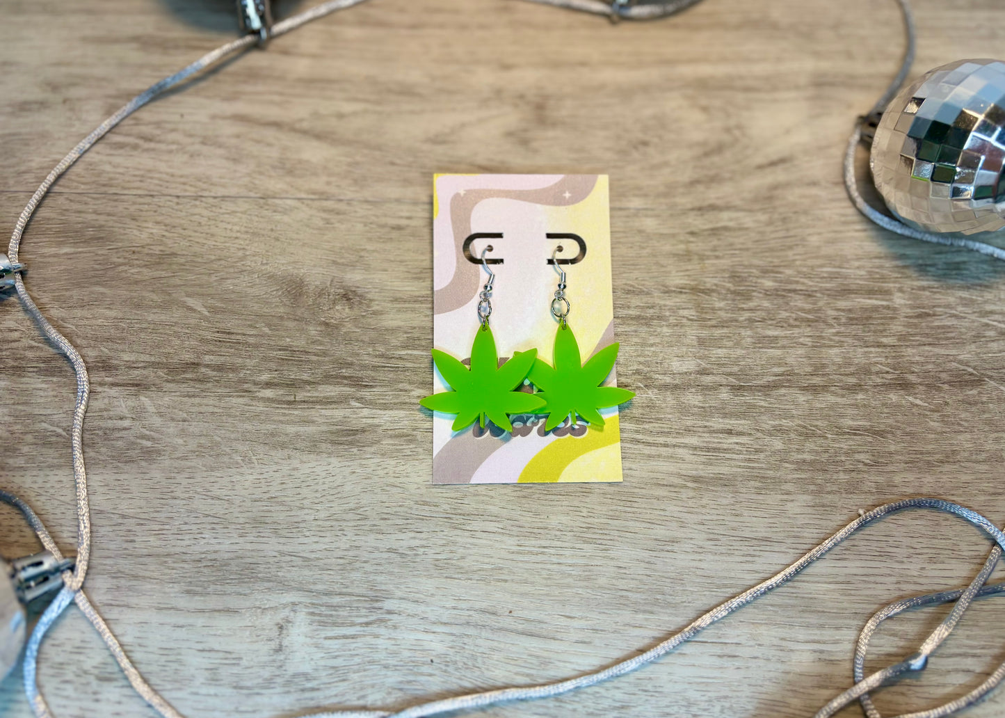 Custom Green “Tree” Leaves Dangles - Acrylic Earrings
