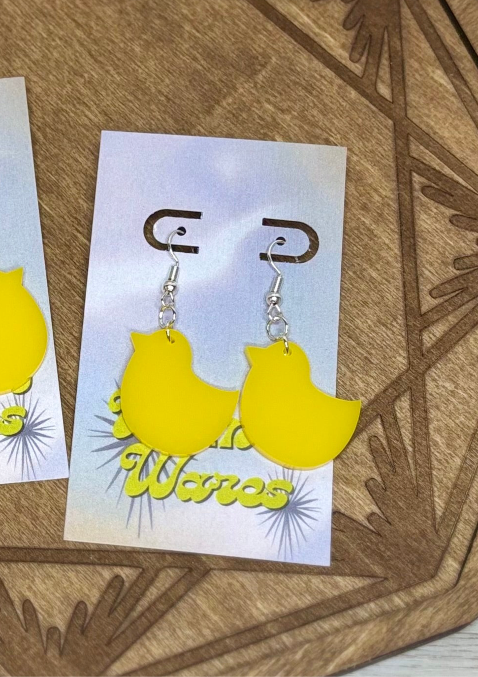 Chick Peep Dangles - Acrylic Earrings