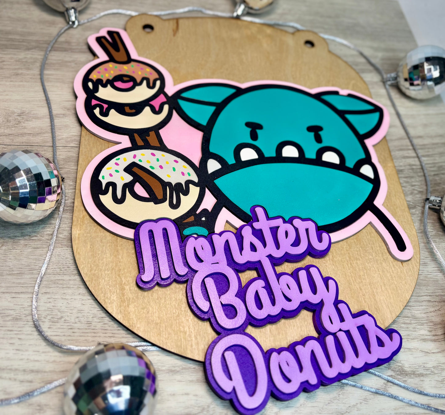 “Monster Baby Donuts” Custom Hanging Sign - Vendor Sign