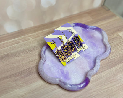 Iridescent Purple Handheld Game Dangles - Acrylic Earrings