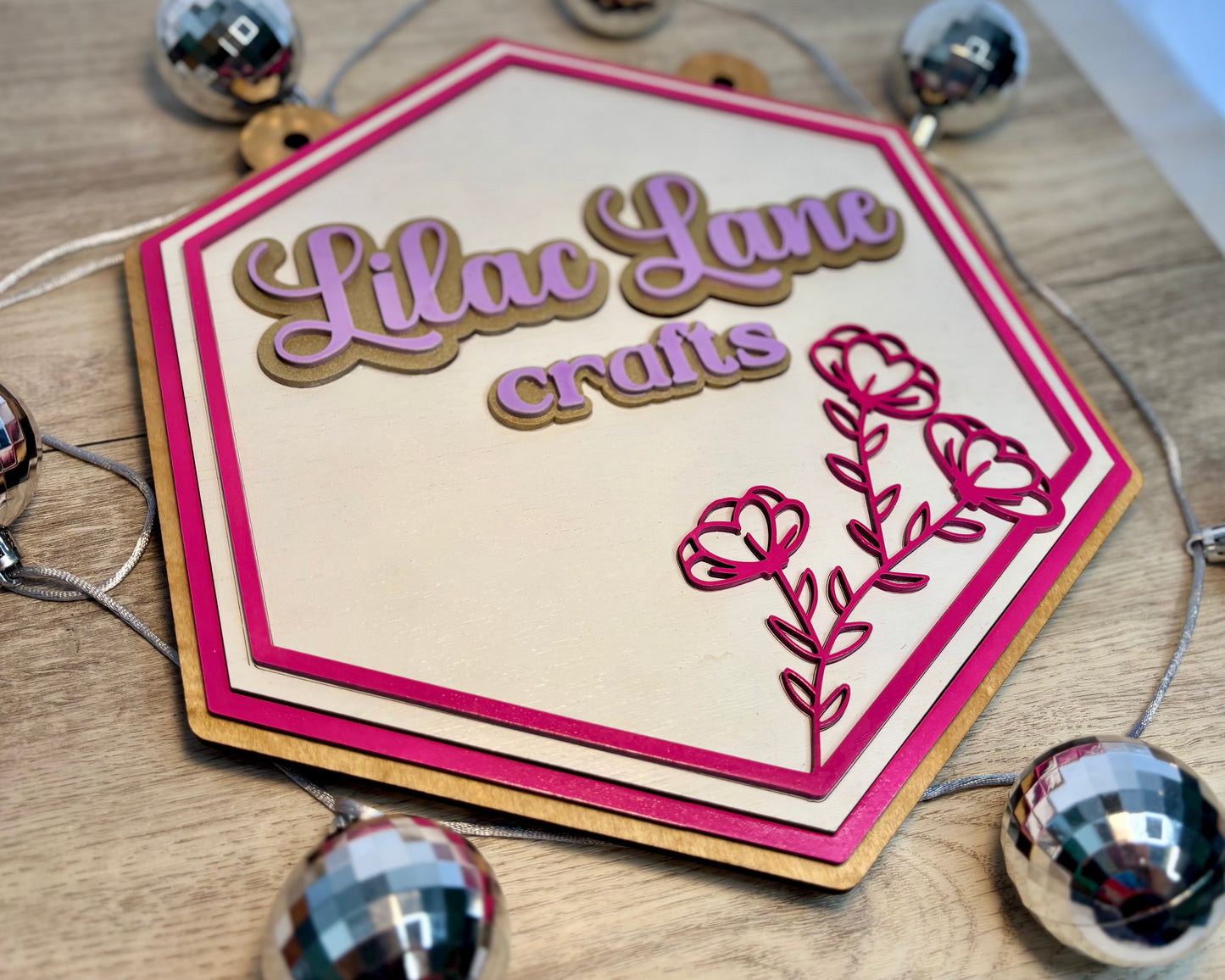 “Lilac Lane” Custom Hanging Sign - Vendor Sign