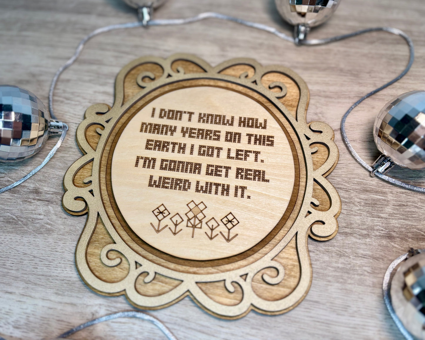 Engraved Cross Stitch Quotes - Wall Decor