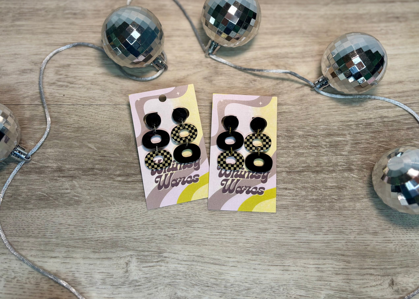 Classic Checkerz Drop Dangles - Acrylic Earrings
