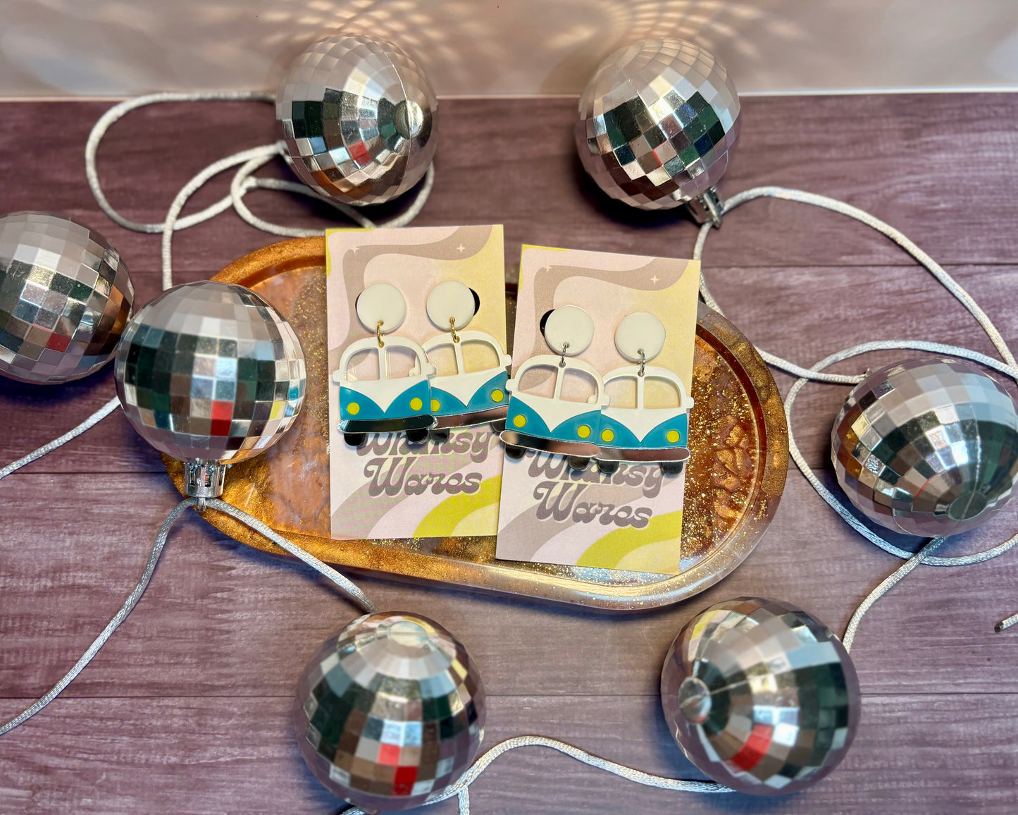 Whimsy Wagon Drop Dangles - Acrylic Earrings