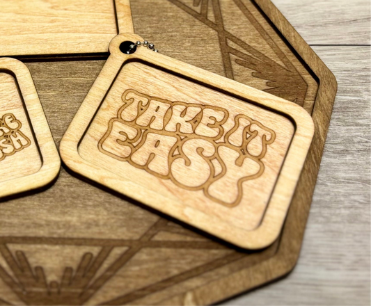 “Mini Trays” KEYCHAINZ - Natural Wood Keychain