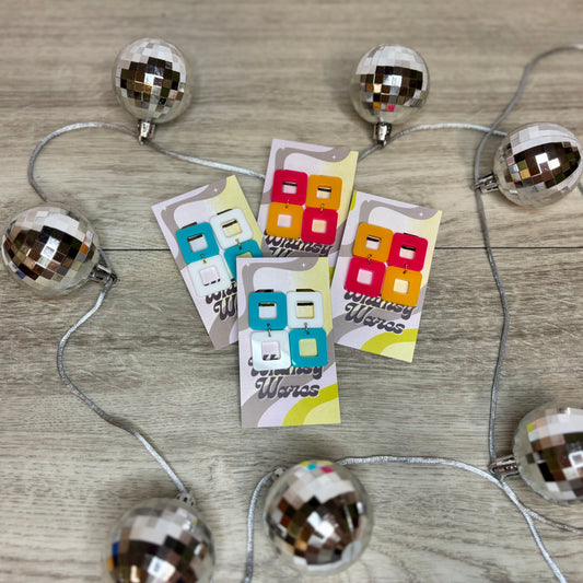 “Don’t be a Square” Drop Dangles - Acrylic Earrings