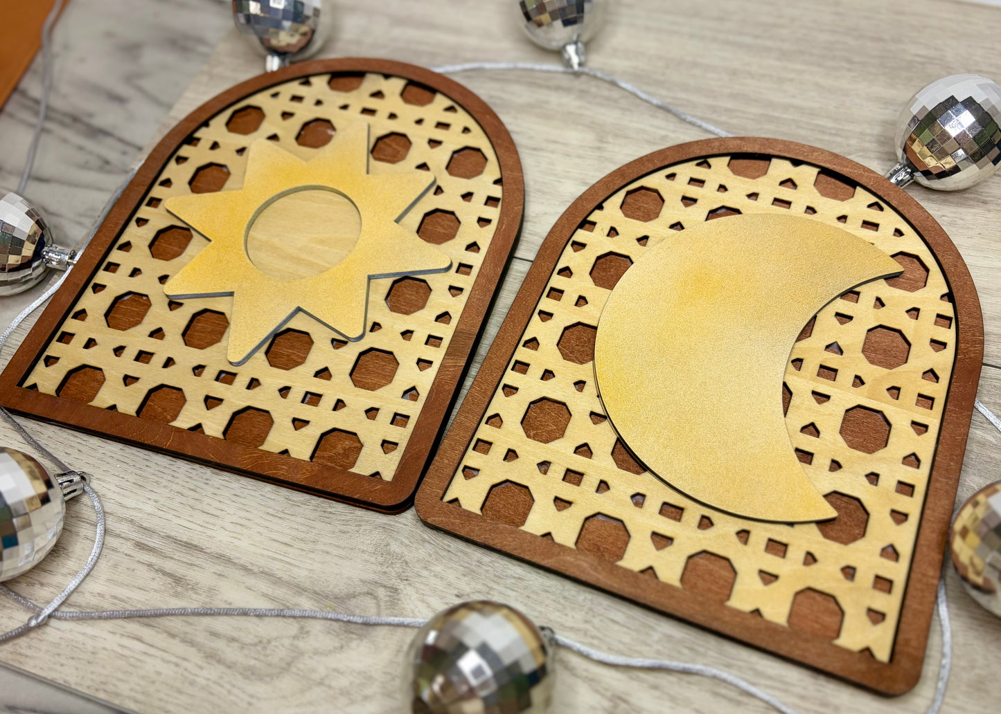 Sun & Moon Rattan Arch Set - Wall Decor