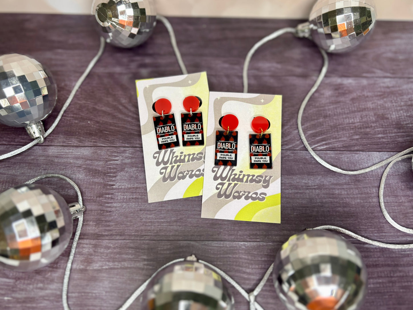 Diablo Saucy Drop Dangles - Acrylic Earrings