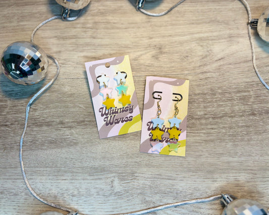 Triple Star Dangles & Drop Dangles - Acrylic Earrings