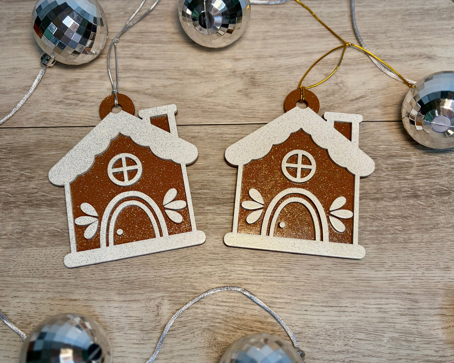 Glitter Gingerbread Ornaments - Wood Ornaments