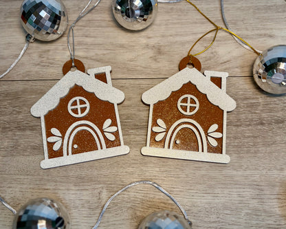 Glitter Gingerbread Ornaments - Wood Ornaments