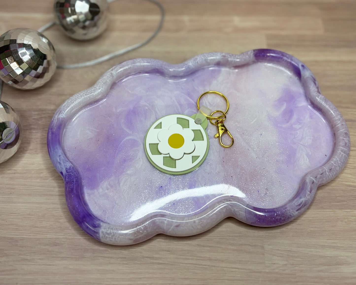 Flower Checker Bag Charms