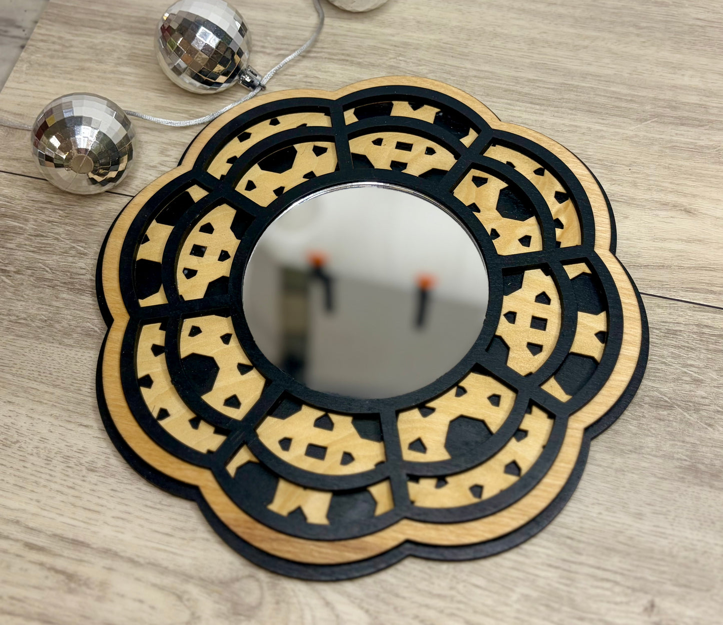 Rattan Flower Mirror - Wall Decor