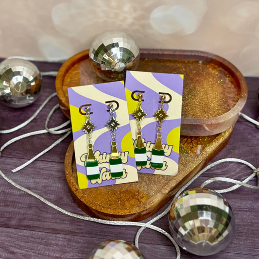 Pop Champagne Dangles - Acrylic Earrings