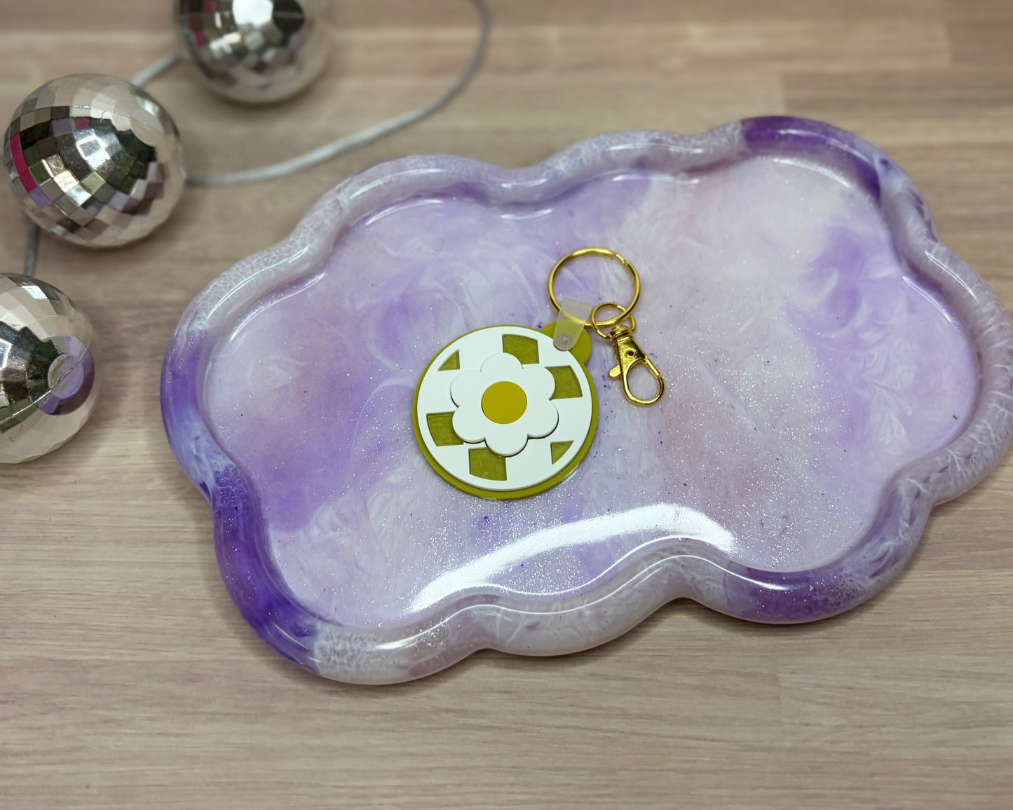 Flower Checker Bag Charms