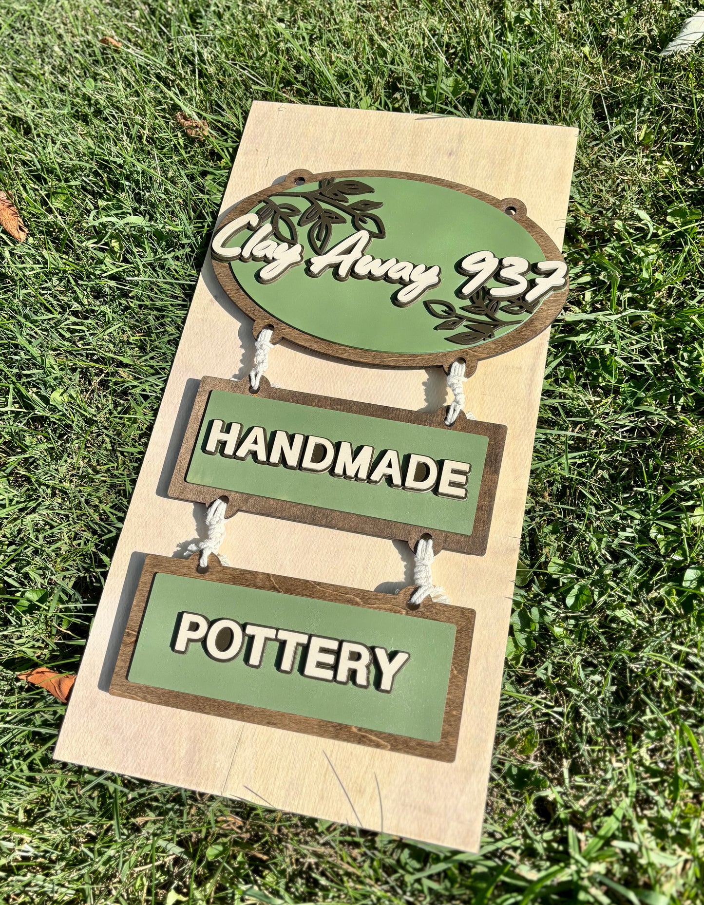 “Clay Away” Custom Hanging Sign & Checkout Stand - Vendor Sign