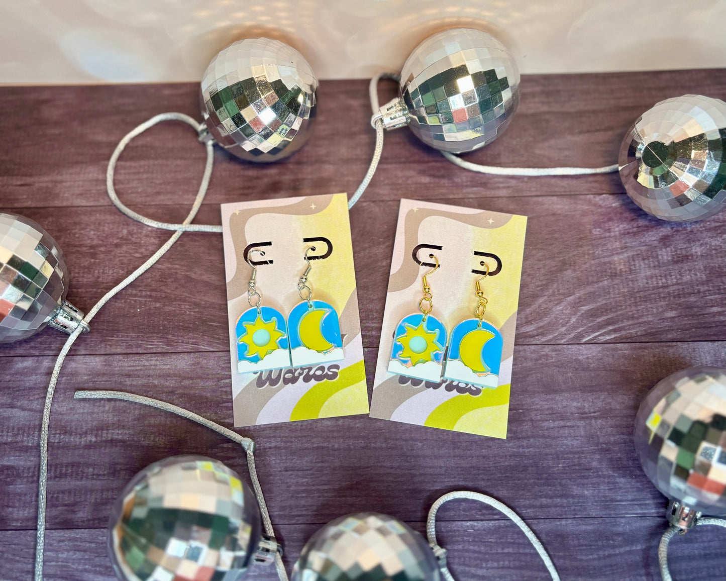 Celestial Mosaic Dangles - Acrylic Earrings