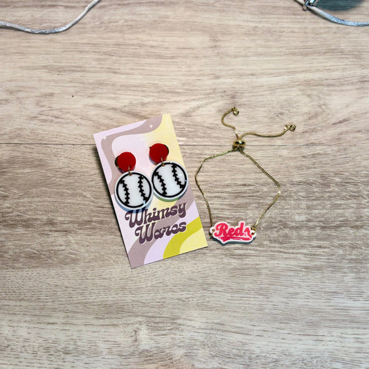 Custom Reds Bracelet - Acrylic Charm Bracelet