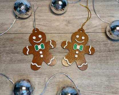 Glitter Gingerbread Ornaments - Wood Ornaments