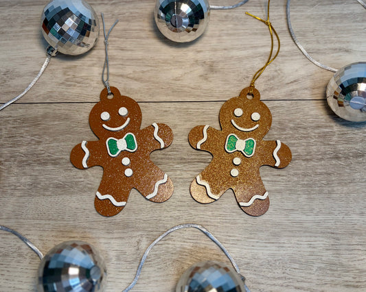 Glitter Gingerbread Ornaments - Wood Ornaments