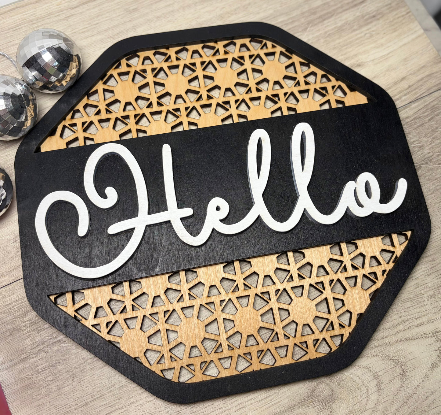 “Hello” Geometic Sign - Wall Decor