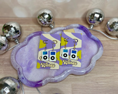 Music Player Dangles - Acrylic Earrings
