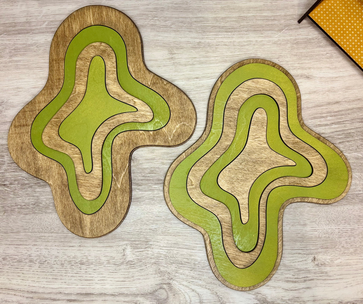 Green Retro Squiggle Set - Wall Decor