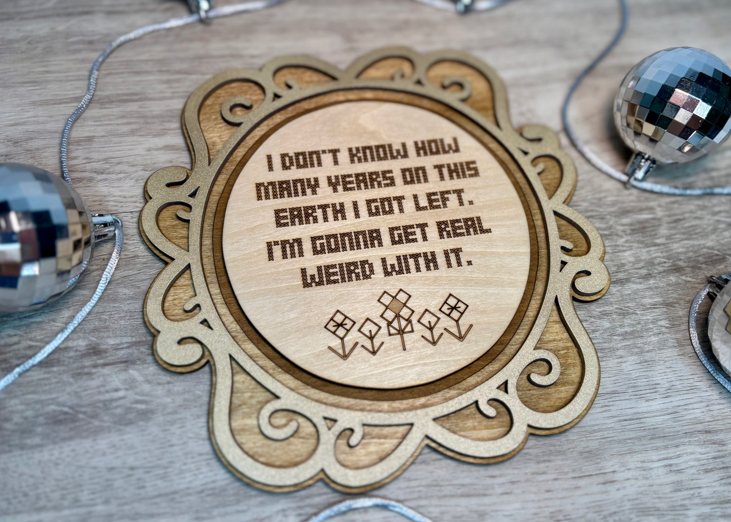 Engraved Cross Stitch Quotes - Wall Decor