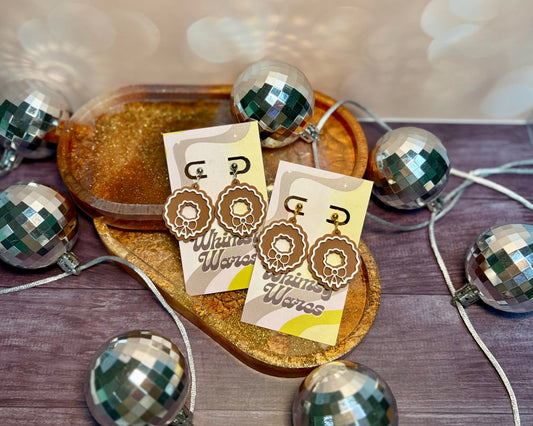 Gingerbread Wreath Dangles - Acrylic Earrings