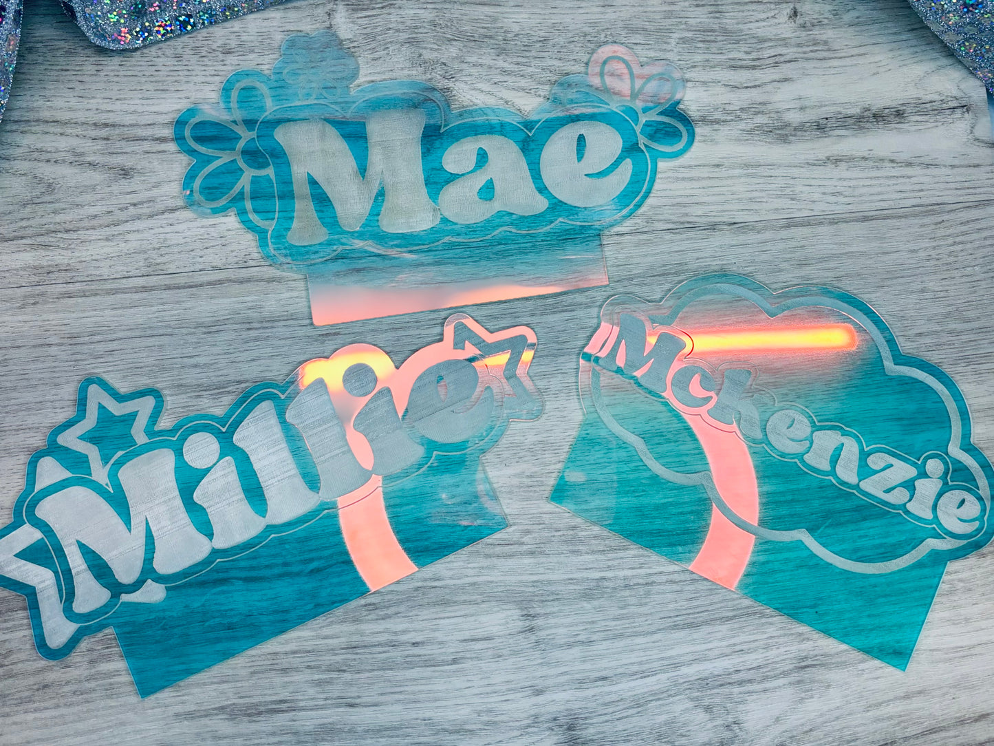 Made to Order Custom Name Lights - Iridescent Acrylic Color Changing Light