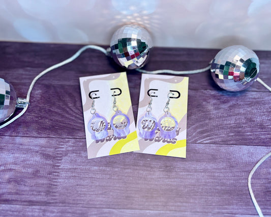 Crystal Ball Dangles - Acrylic Earrings