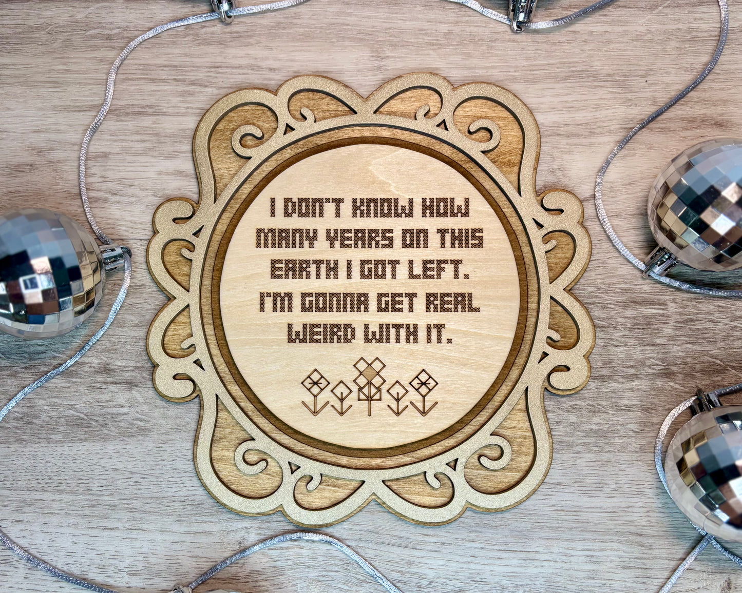 Engraved Cross Stitch Quotes - Wall Decor
