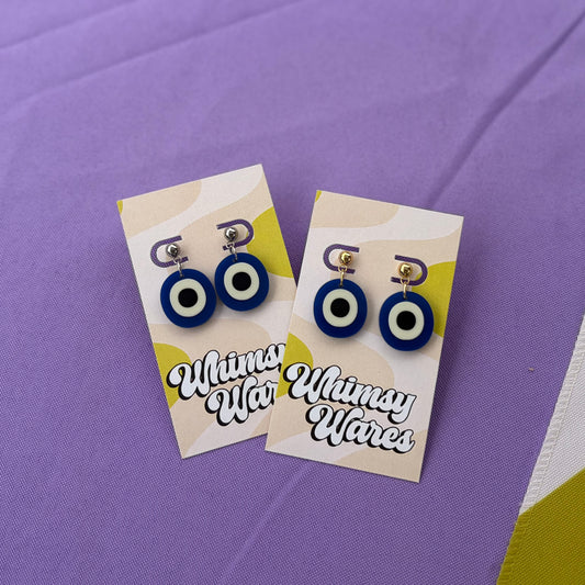 Evil Eye Mini Dangles - Acrylic Earrings