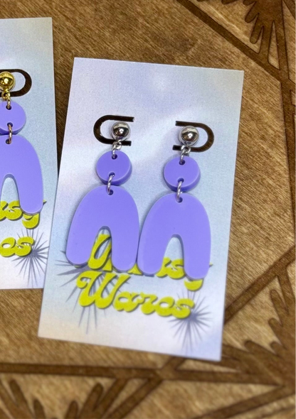 Bubble Arch Double Dangles - Acrylic Earrings