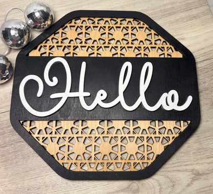 “Hello” Geometic Sign - Wall Decor