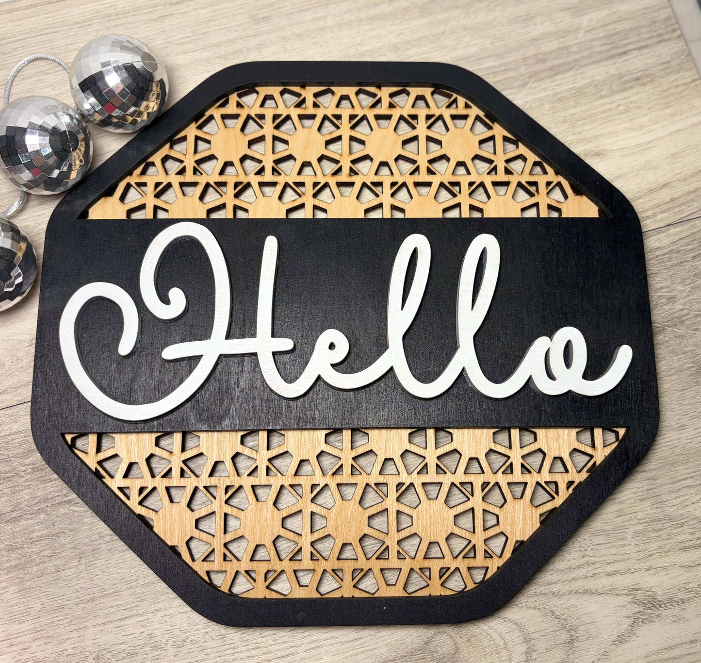 “Hello” Geometic Sign - Wall Decor