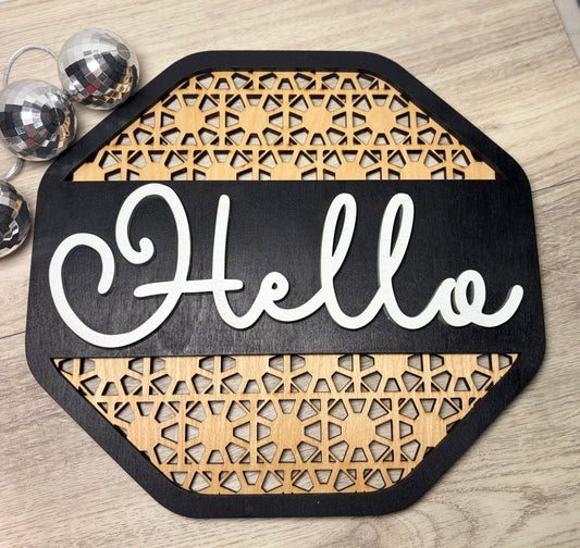 “Hello” Geometic Sign - Wall Decor