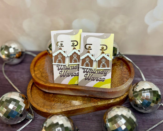 Gingerbread House Dangles - Acrylic Earrings