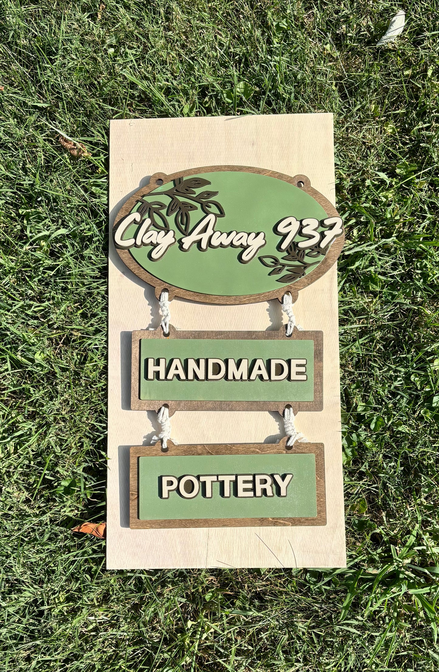 “Clay Away” Custom Hanging Sign & Checkout Stand - Vendor Sign