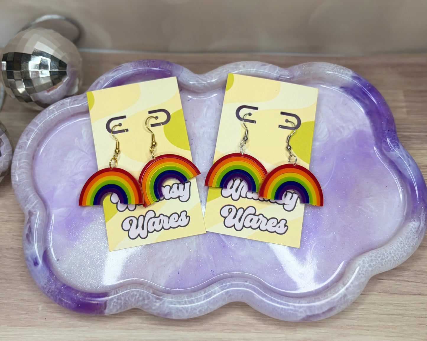 Rainbow Dangles - Acrylic Earrings