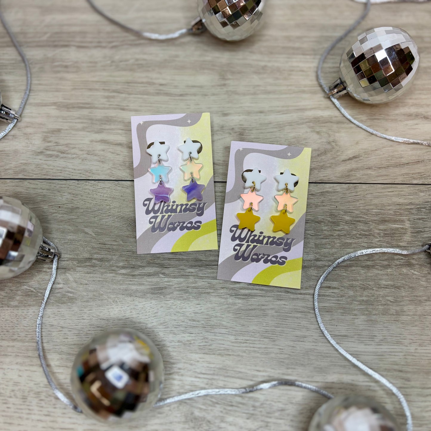 Triple Star Dangles & Drop Dangles - Acrylic Earrings