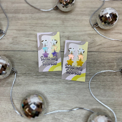 Triple Star Dangles & Drop Dangles - Acrylic Earrings