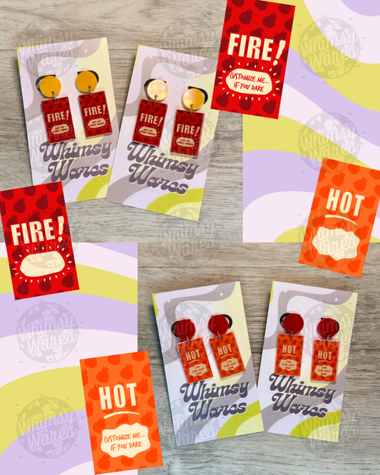 Custom Saucy Dangles - Acrylic Earrings