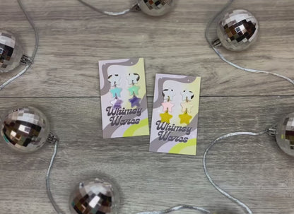 Triple Star Dangles & Drop Dangles - Acrylic Earrings