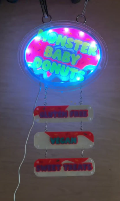 Monster Baby Donuts - Custom Light Up Acrylic Sign